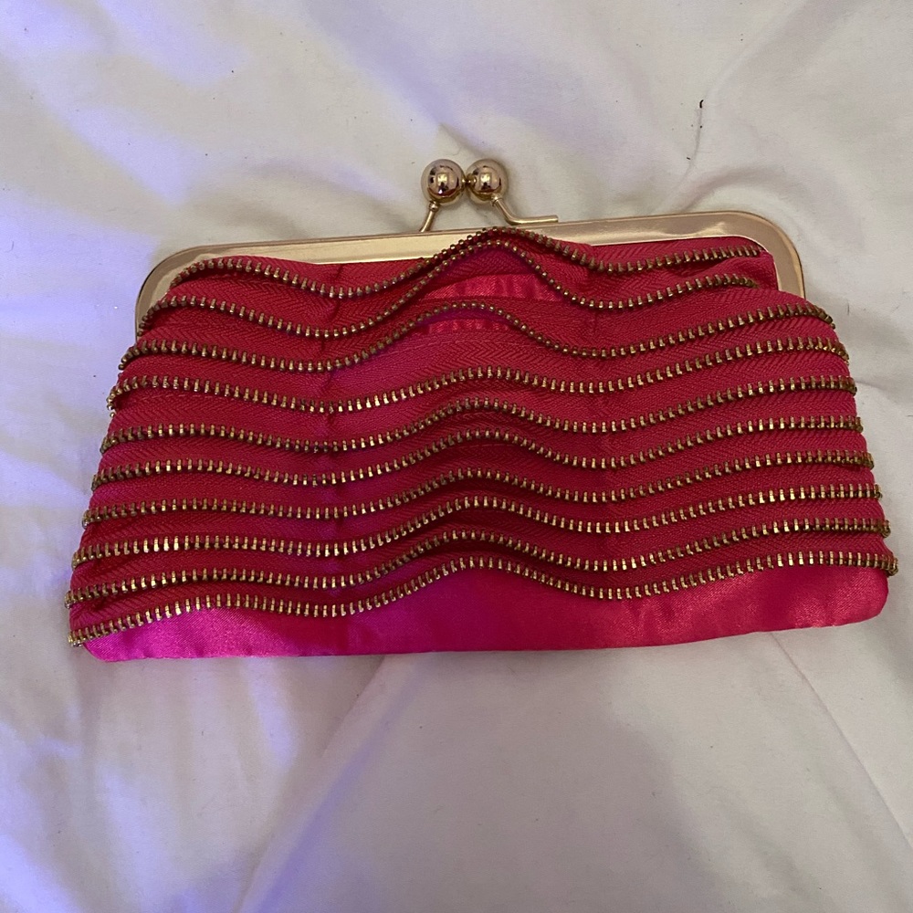 Vintage Pink Clutch, kisslock